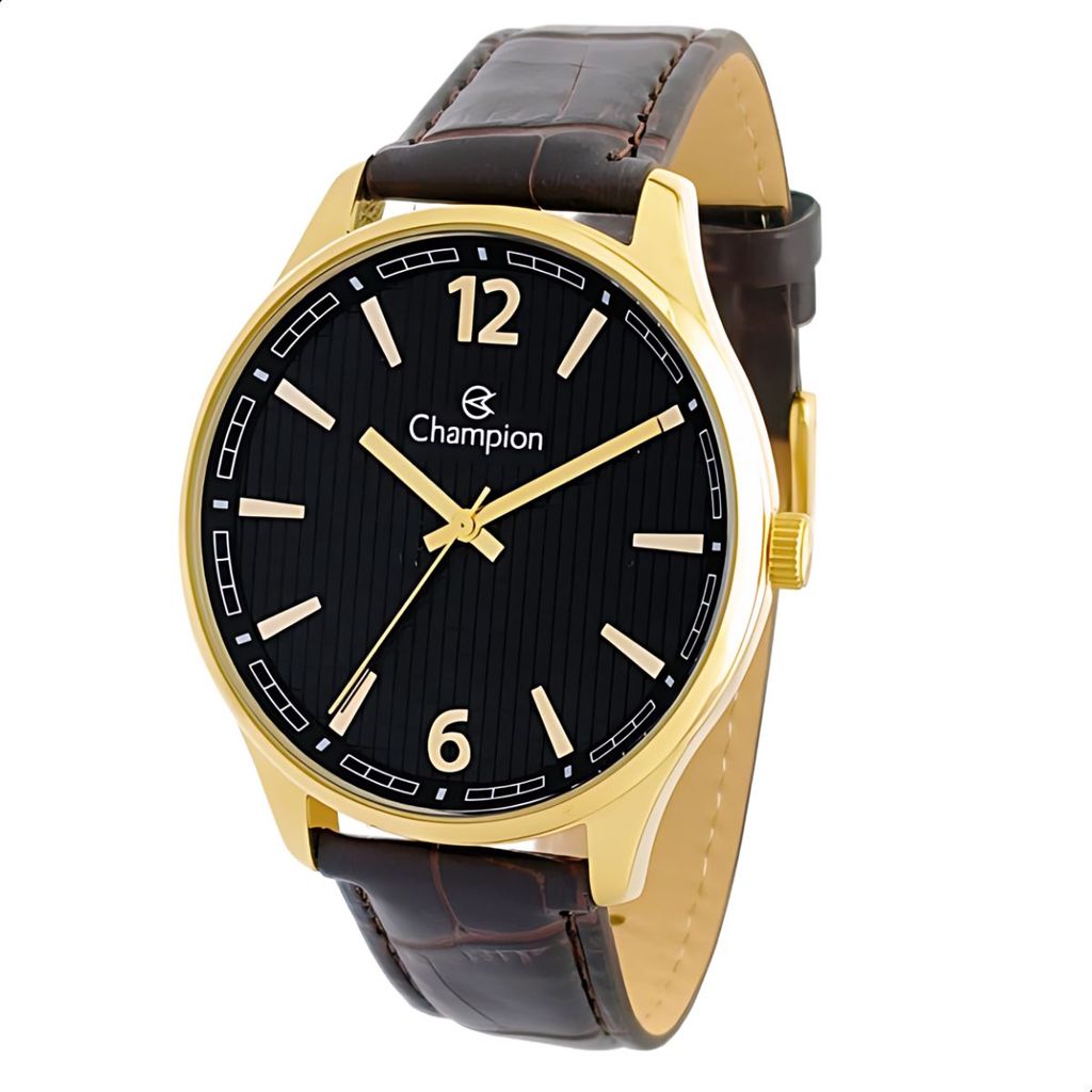 Relógio Masculino Champion Casual Couro Marrom Social Luxo CN21443U Relógio Masculino Champion Casual Couro Marrom Social Luxo CN21443U