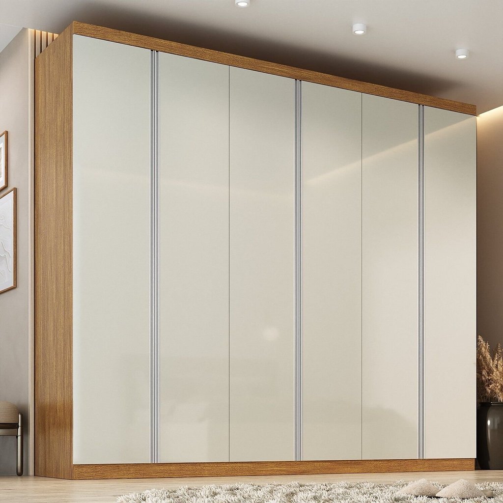 Guarda-roupa Casal 6 Portas Monte Carlo Cinamomo/Off White Guarda-roupa Casal 6 Portas Monte Carlo Cinamomo/Off White