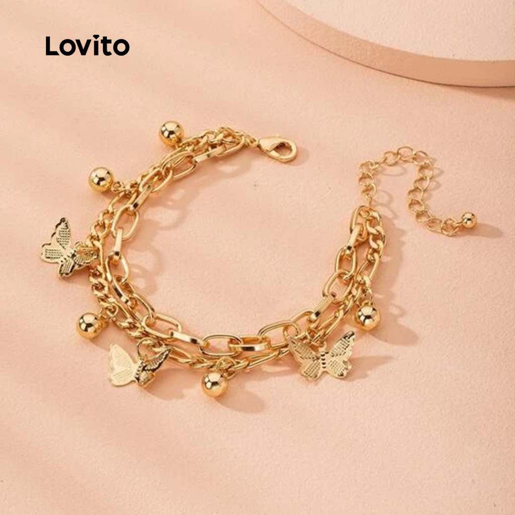 Lovito Pulseira Estilo Francês preguiçoso LCS28A107 Lovito Pulseira Estilo Francês preguiçoso LCS28A107