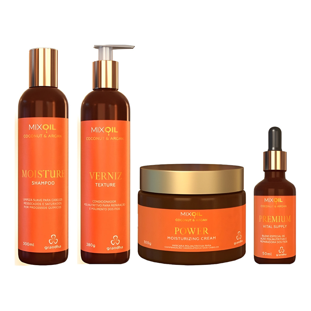 Grandha Mix Oil Coconut & Argan Kit Nutrição Profunda C/4 P Grandha Mix Oil Coconut & Argan Kit Nutrição Profunda C/4 P