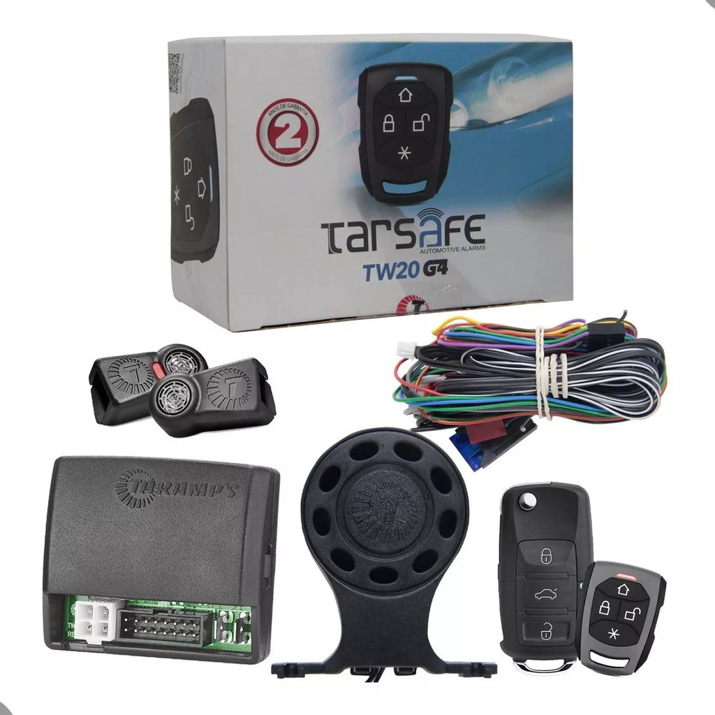 Alarme Taramps TW20CH G4 Universal Sirene Dedicada + Controle Remoto TR2P + Chave Canivete TR3C Alarme Taramps TW20CH G4 Universal Sirene Dedicada + Controle Remoto TR2P + Chave Canivete TR3C