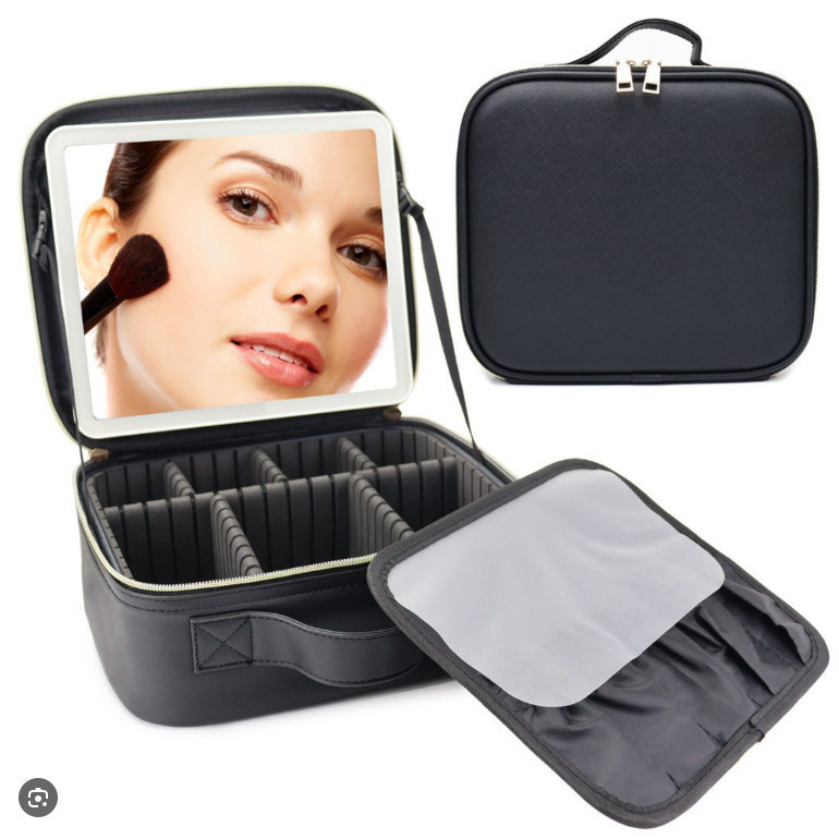 Kit Maleta Maquiagem completo Profissional Com Espelho e Luz Led e paleta de maquiagem Kit Maleta Maquiagem completo Profissional Com Espelho e Luz Led e paleta de maquiagem