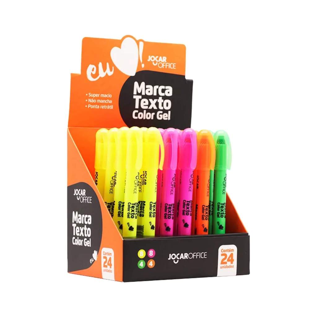 Caneta Marca Texto Gel Display com 24 Unidades Jocar Office Leonora – 96109 Caneta Marca Texto Gel Display com 24 Unidades Jocar Office Leonora – 96109