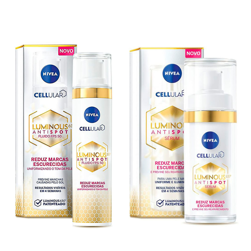 Kit 1 Nívea Luminous 630 Sérum Facial Avançado Antimarcas Escurecidas 30ml Kit 1 Nívea Luminous 630 Sérum Facial Avançado Antimarcas Escurecidas 30ml