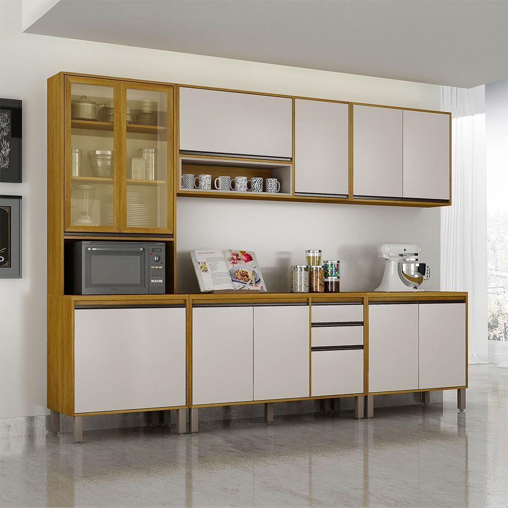 Cozinha Completa Nala Cristaleira 5 Pçs12 Portas Mobilihouse Cinamomo/off White Cozinha Completa Nala Cristaleira 5 Pçs12 Portas Mobilihouse Cinamomo/off White