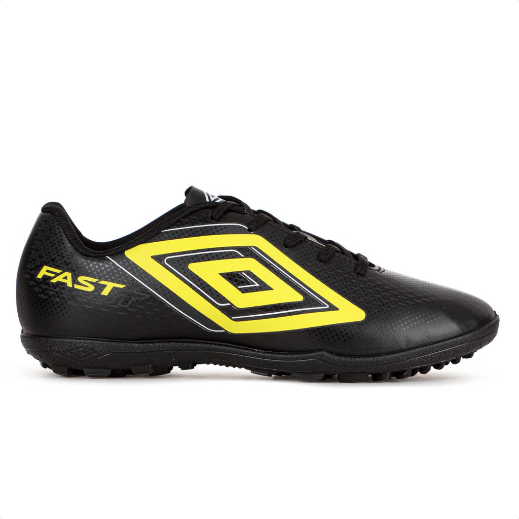 Chuteira Umbro Society Fast II Preto Branco e Amarelo – Masculino Chuteira Umbro Society Fast II Preto Branco e Amarelo – Masculino