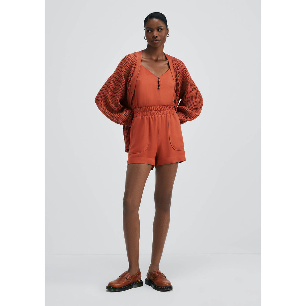 Shorts Feminino Em Viscose Creponada Shorts Feminino Em Viscose Creponada