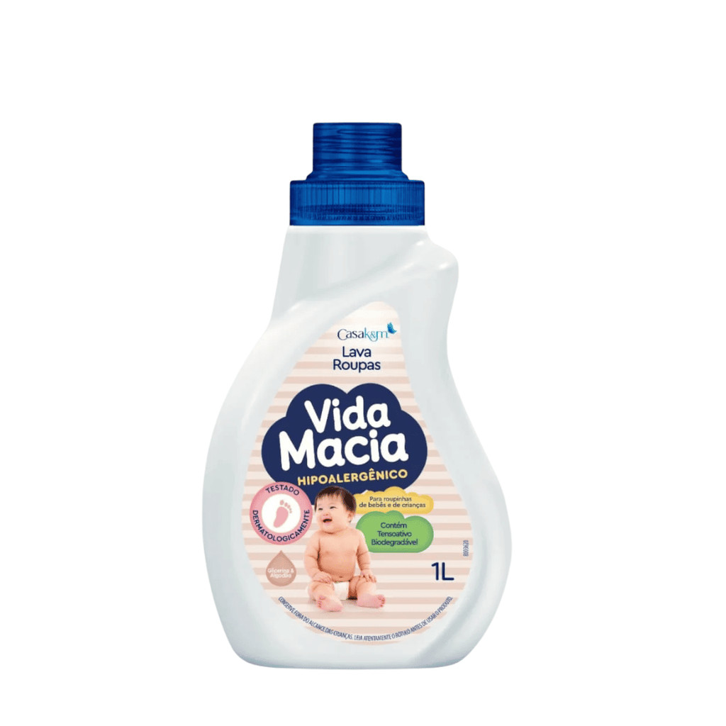LAVA ROUPAS LIQUIDO GLICERINA E ALGODAO 1L VIDA MACIA LAVA ROUPAS LIQUIDO GLICERINA E ALGODAO 1L VIDA MACIA