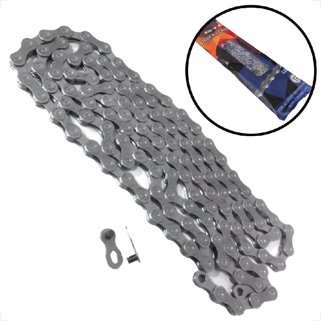 Corrente GTS 12 Velocidades Bicicleta Aro 29 Bike 12×1 12v 126 Elos com Power Link Silver Corrente GTS 12 Velocidades Bicicleta Aro 29 Bike 12×1 12v 126 Elos com Power Link Silver