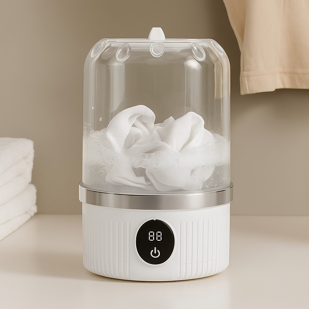 Mini Máquina de Lavar Portátil 1L Sem Fio Recarregável 2 Modos Lavagem Rápida à Prova D’Água Mini Máquina de Lavar Portátil 1L Sem Fio Recarregável 2 Modos Lavagem Rápida à Prova D’Água