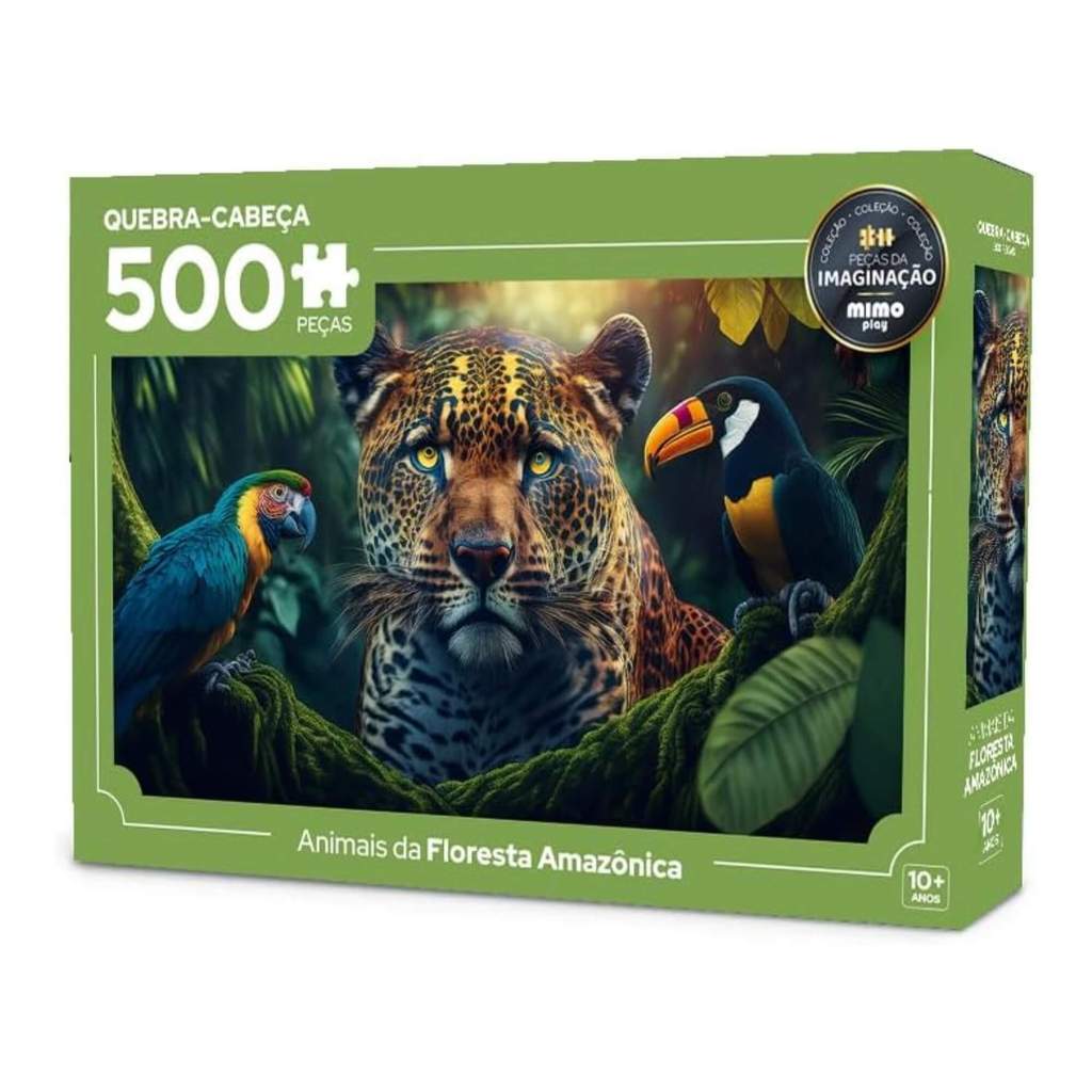 Quebra-cabeça Animais da Floresta Amazônica com 500 Peças Mimo Toys – 2630 Quebra-cabeça Animais da Floresta Amazônica com 500 Peças Mimo Toys – 2630