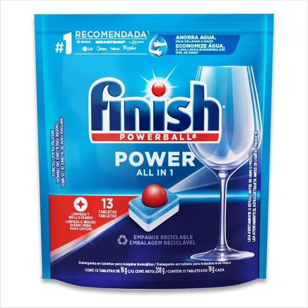 Kit com 7 Finish Lava Louças Em Tablete 13 unidades Cada Kit com 7 Finish Lava Louças Em Tablete 13 unidades Cada
