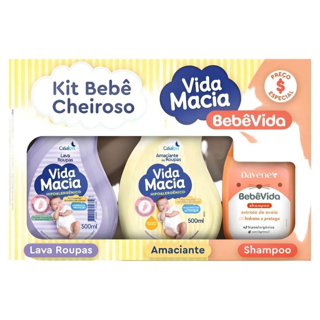KIT LAVA ROUPAS AMACIANTE E SHAMPOO AVEIA VIDA MACIA 500ML KIT LAVA ROUPAS AMACIANTE E SHAMPOO AVEIA VIDA MACIA 500ML