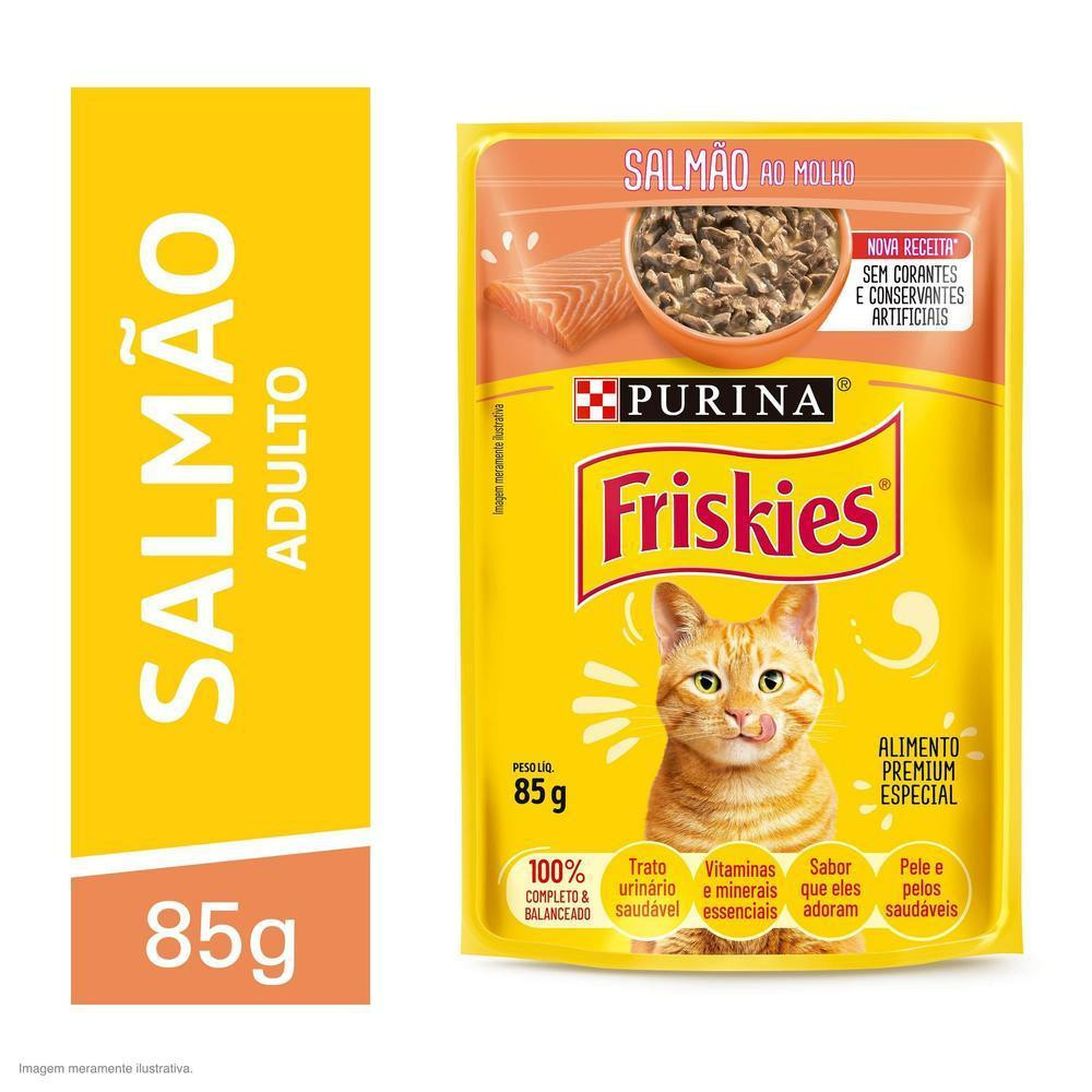 Ração Úmida Gatos Adultos Salmão ao Molho 85g Friskies Ração Úmida Gatos Adultos Salmão ao Molho 85g Friskies