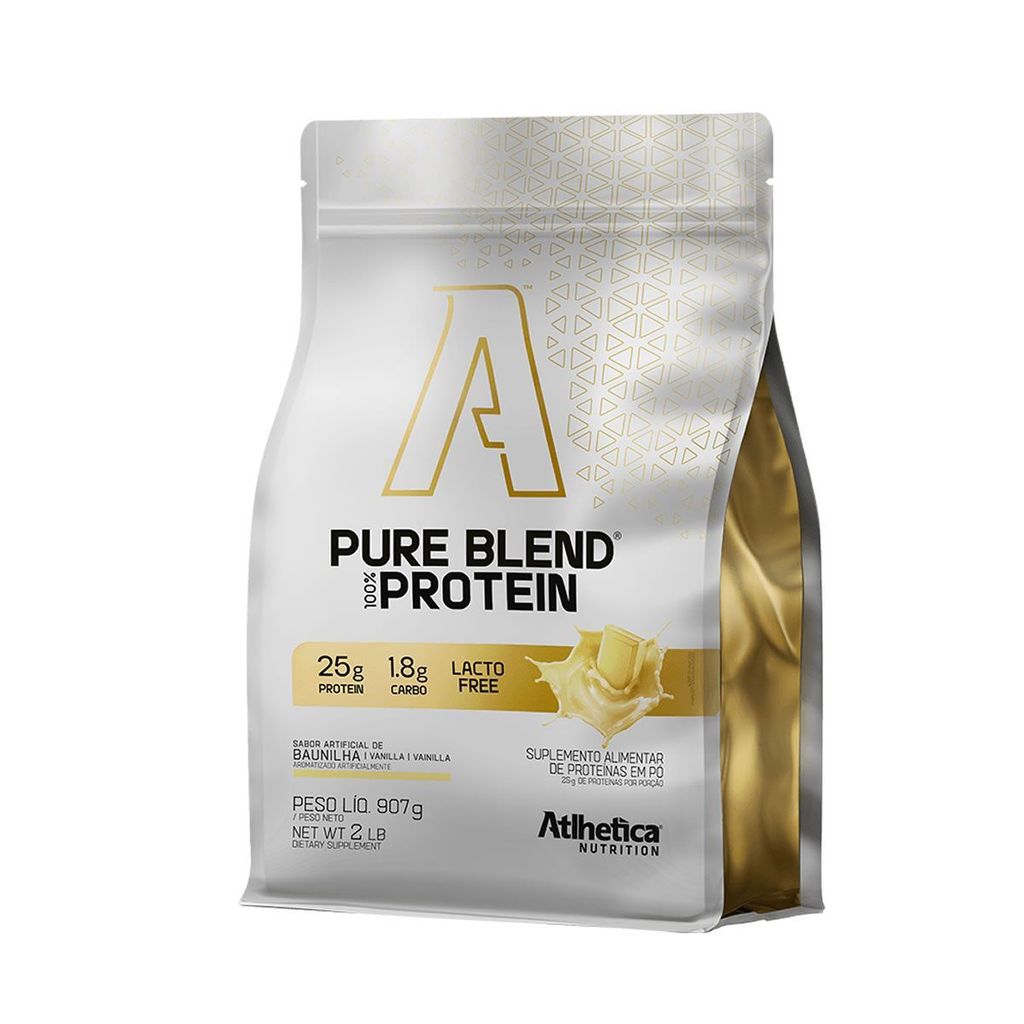 Pure Blend 100% Protein Lacto-free – 907g Refil Baunilha – Atlhética Nutrition Pure Blend 100% Protein Lacto-free – 907g Refil Baunilha – Atlhética Nutrition