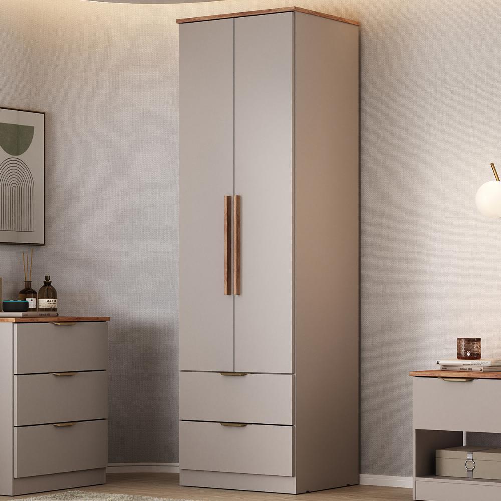 Guarda Roupa Solteiro 2 Portas Milan Carraro Avelã Guarda Roupa Solteiro 2 Portas Milan Carraro Avelã