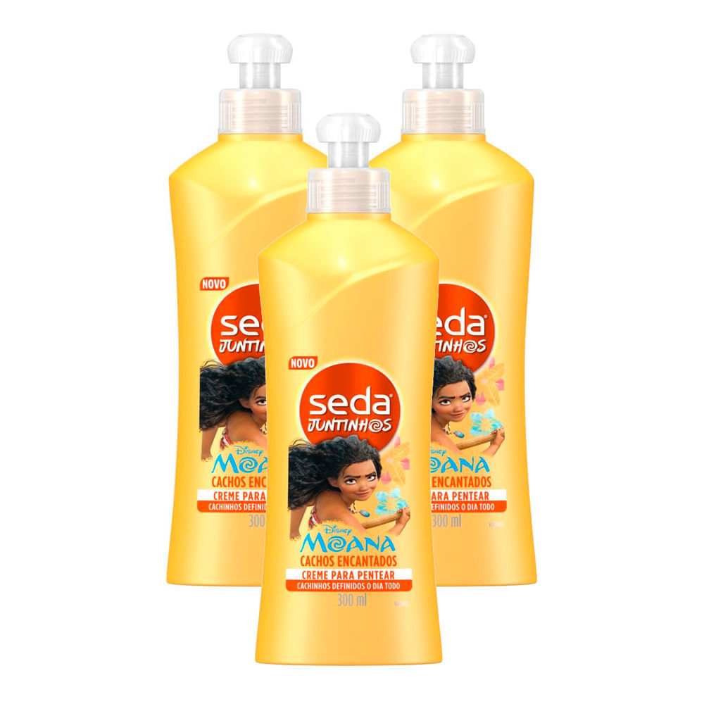 Kit 3 Creme para Pentear Seda Juntinhos Cachos Encantados 300ml Kit 3 Creme para Pentear Seda Juntinhos Cachos Encantados 300ml