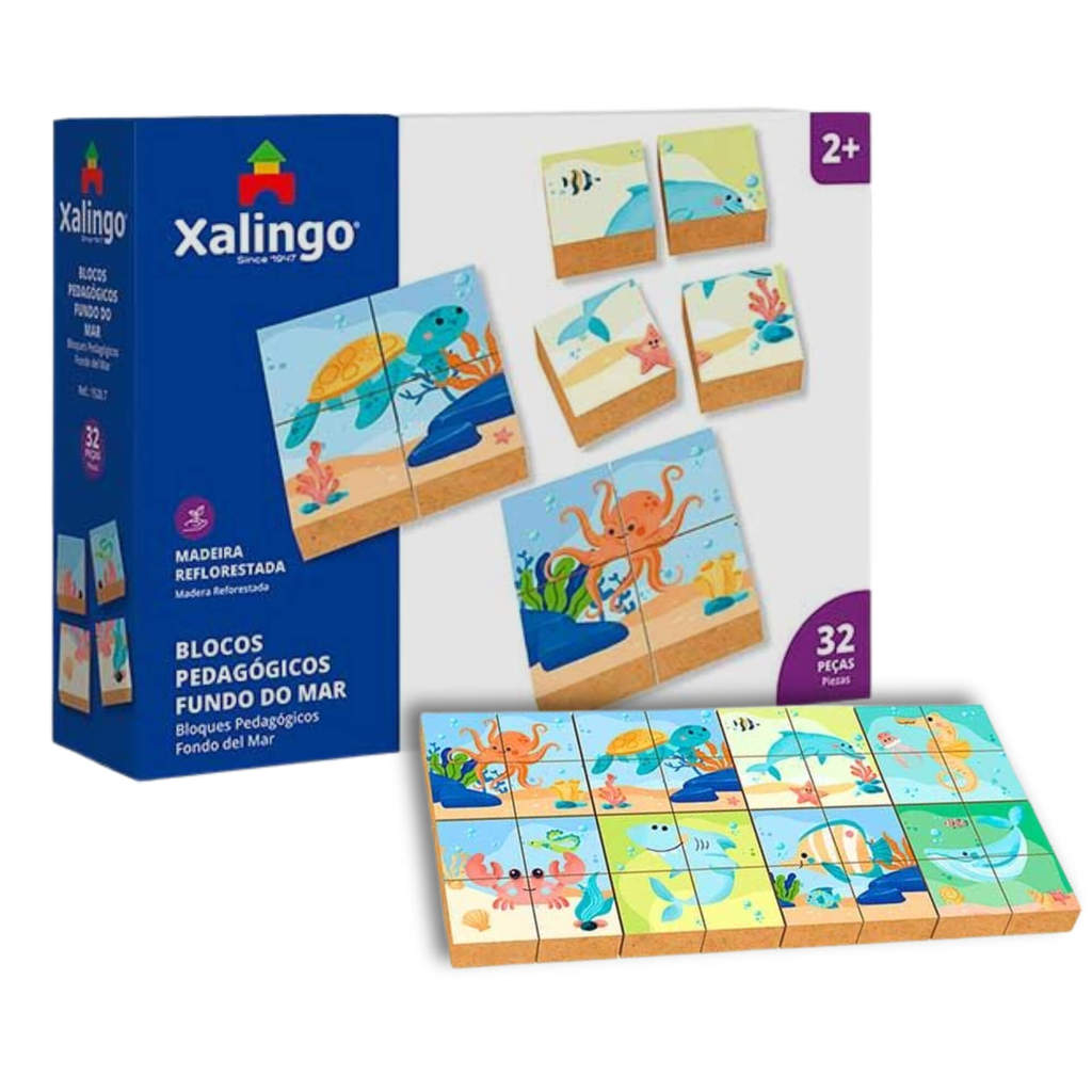 Brinquedo Infantil Blocos Pedagógicos Fundo do Mar Quebra-Cabeça 32 Peças Xalingo – 15287 Brinquedo Infantil Blocos Pedagógicos Fundo do Mar Quebra-Cabeça 32 Peças Xalingo – 15287
