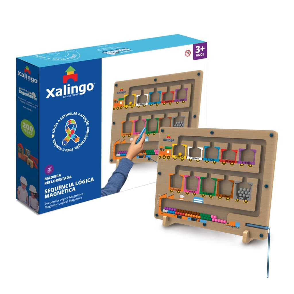 Brinquedo Educativo Sequência Lógica Magnética 57 Peças Xalingo – 12343 Brinquedo Educativo Sequência Lógica Magnética 57 Peças Xalingo – 12343