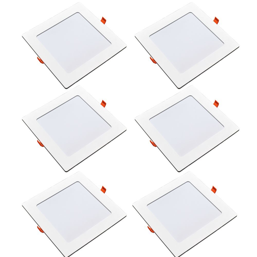 Kit 6 Painéis Plafon Quadrado Embutir 12W Luz Branca 6500K Luminária de Gesso Forro 127v 220v Avant Kit 6 Painéis Plafon Quadrado Embutir 12W Luz Branca 6500K Luminária de Gesso Forro 127v 220v Avant