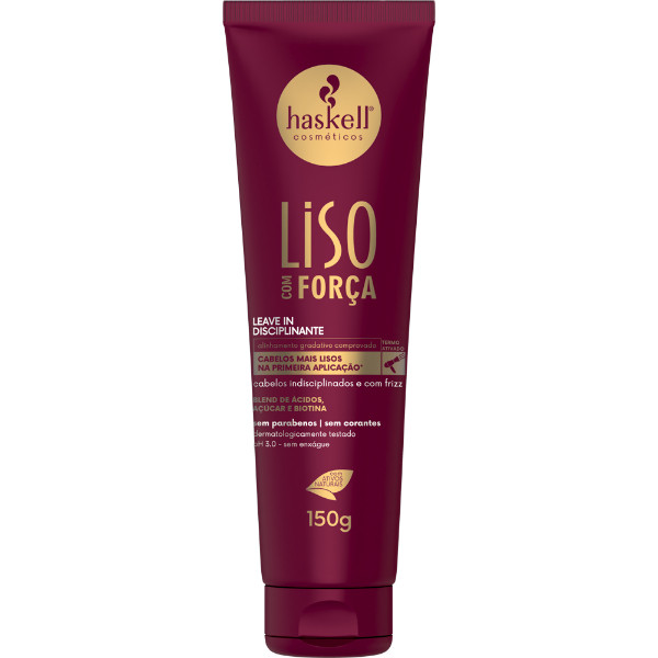 Leave-in Disciplinante Liso com Força 150g Haskell | Finalizador Termoativado para Cabelos Alinhados e Sem Frizz Leave-in Disciplinante Liso com Força 150g Haskell | Finalizador Termoativado para Cabelos Alinhados e Sem Frizz