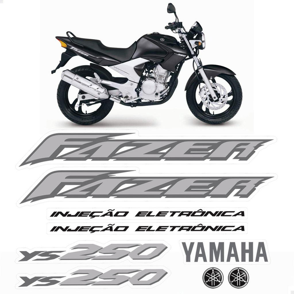 Kit Adesivos Para Moto Yamaha Fazer 250 YS 2006 + Emblemas Kit Adesivos Para Moto Yamaha Fazer 250 YS 2006 + Emblemas