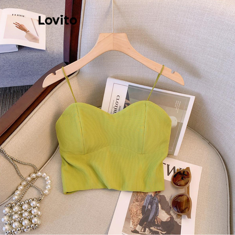 Lovito Regata feminina casual com estrutura lisa LNE58756 Lovito Regata feminina casual com estrutura lisa LNE58756