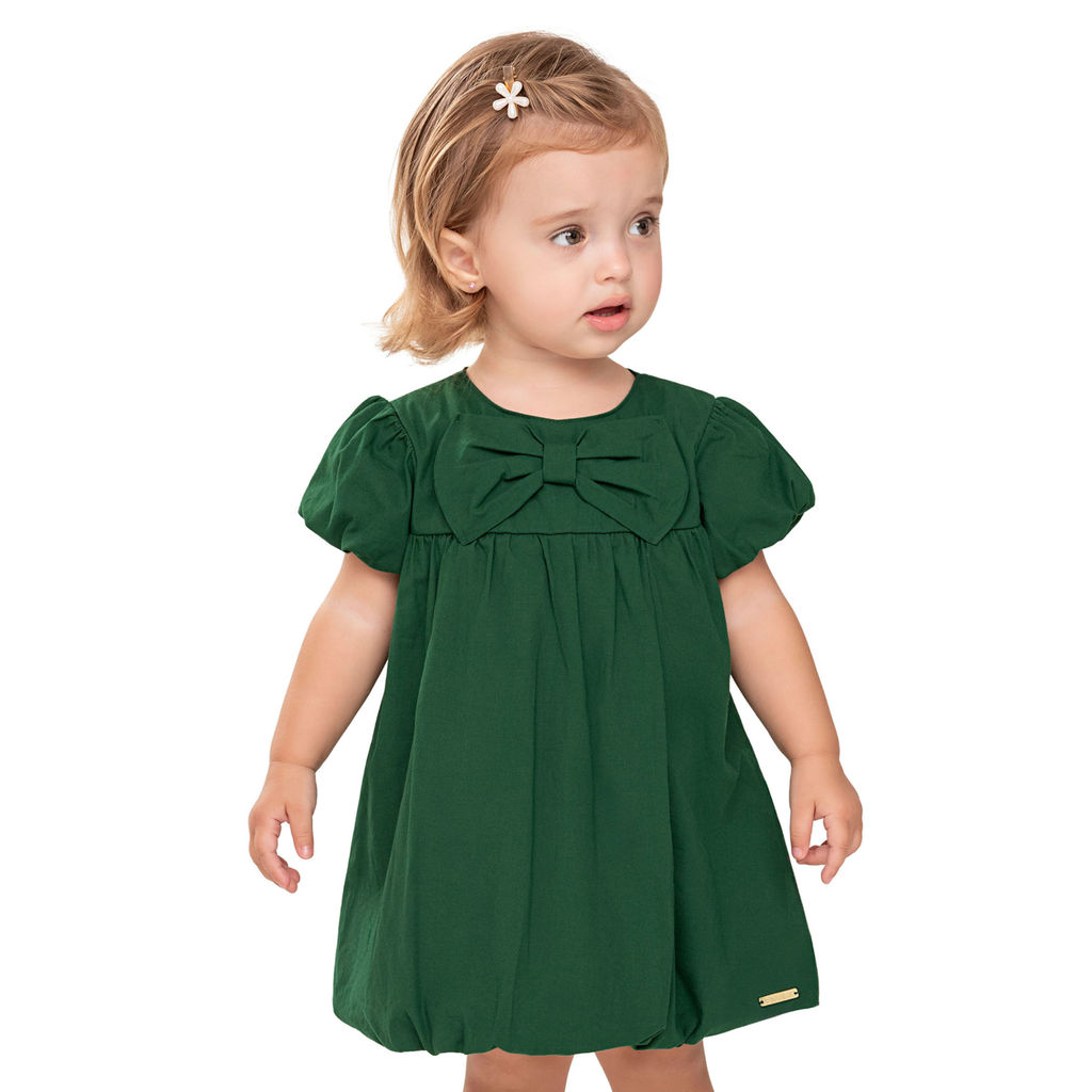 Vestido Bebê Menina Balonê Laço Colorittá Verde
