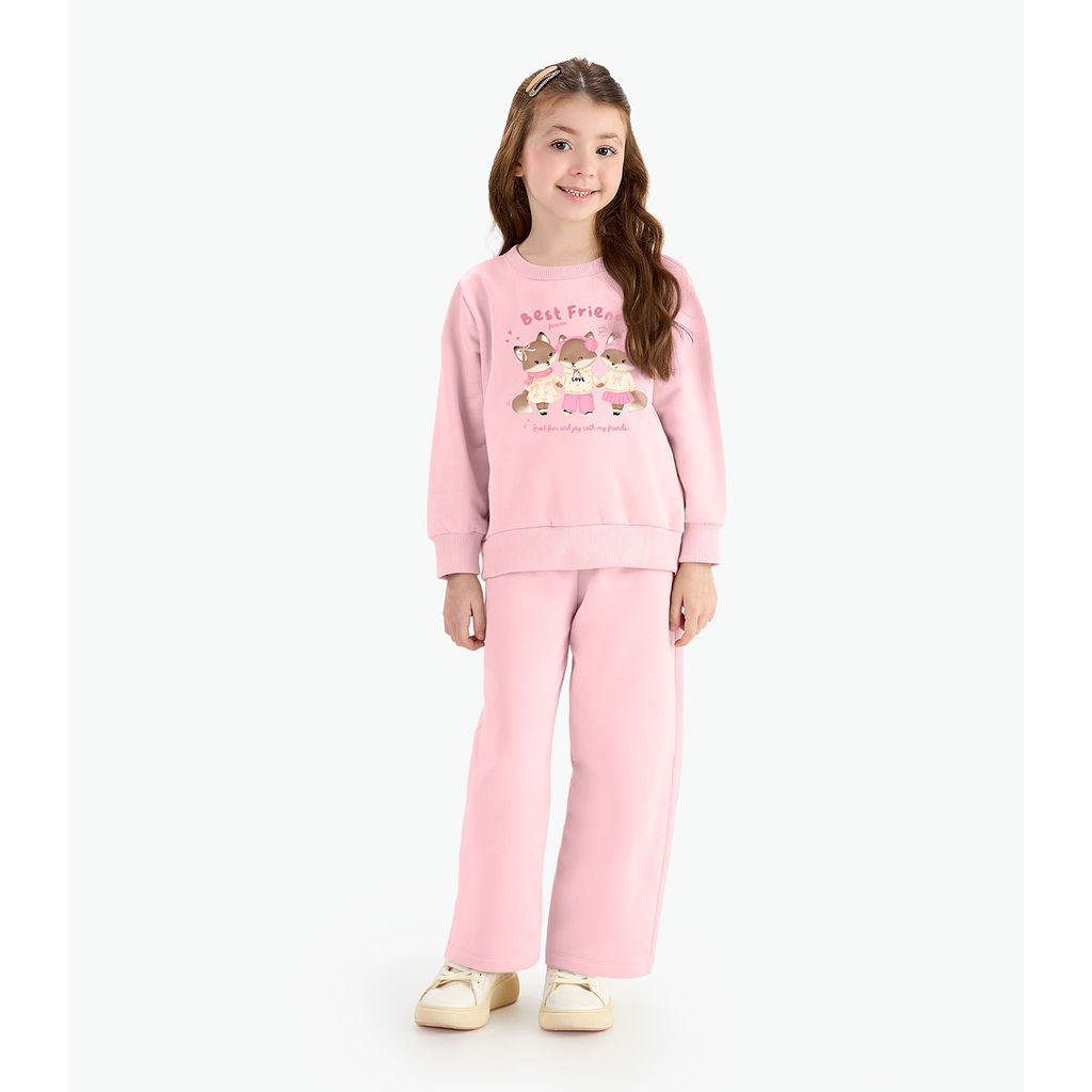 Conjunto Blusão Com Calça Feminina Rovi Kids Rosa Conjunto Blusão Com Calça Feminina Rovi Kids Rosa