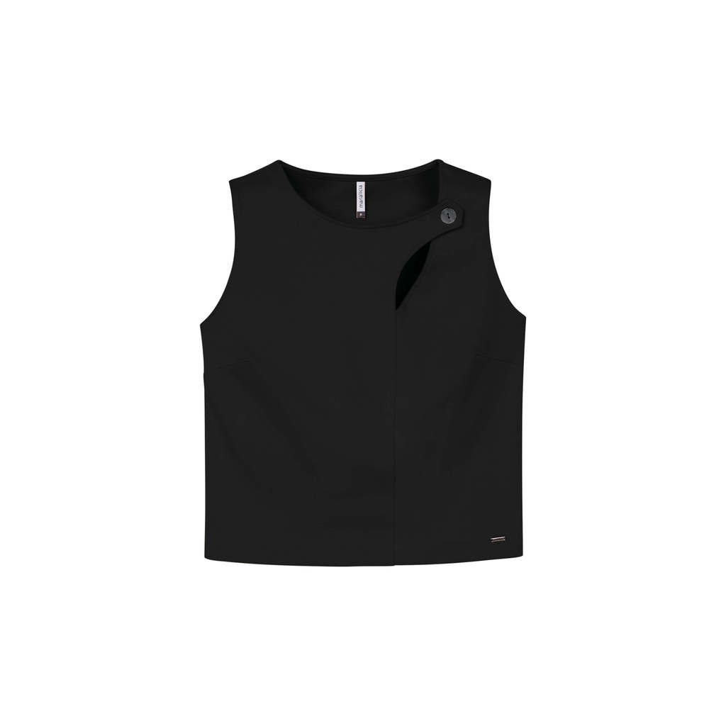 Regata Feminina Detalhe Decote Marialícia Preto Regata Feminina Detalhe Decote Marialícia Preto