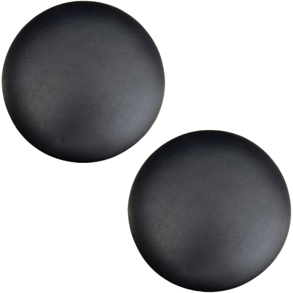 Kit 02 Assentos Redondo Banqueta Cadeira Estofados Poltronas H02 Corino Preto 35 cm – Lyam Decor