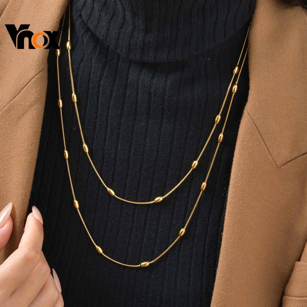 Colar Longo De Cobra Com Contas De Ouro Vnox , Acessórios De Suéter , Elegante Para Banquetes , Festas E Eventos Formais Colar Longo De Cobra Com Contas De Ouro Vnox , Acessórios De Suéter , Elegante Para Banquetes , Festas E Eventos Formais