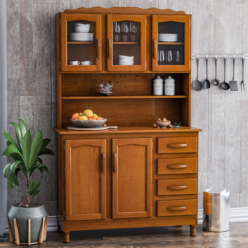 Armário Kit de Cozinha Rústico 5 Portas 4 Gavetas Évora M06 Imbuia Brilho – Lyam Decor Armário Kit de Cozinha Rústico 5 Portas 4 Gavetas Évora M06 Imbuia Brilho – Lyam Decor