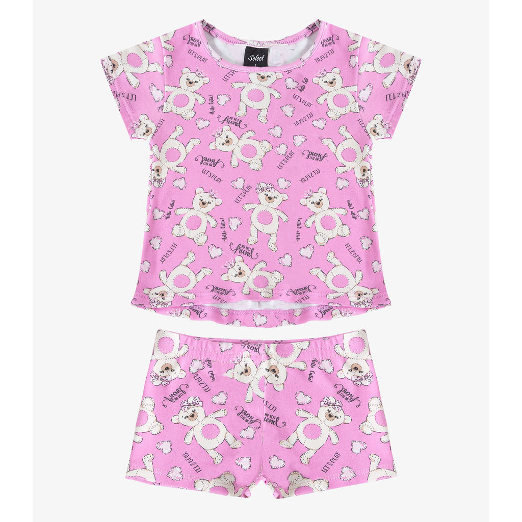 Conjunto Infantil Blusa com Shorts Select Rosa Conjunto Infantil Blusa com Shorts Select Rosa