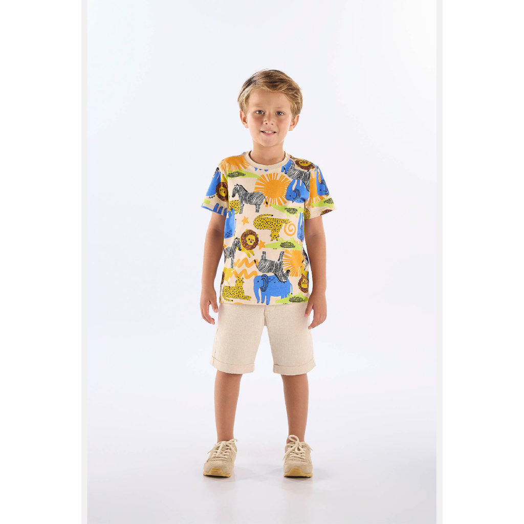 Camiseta Safári Infantil em Algodão Up Baby Camiseta Safári Infantil em Algodão Up Baby