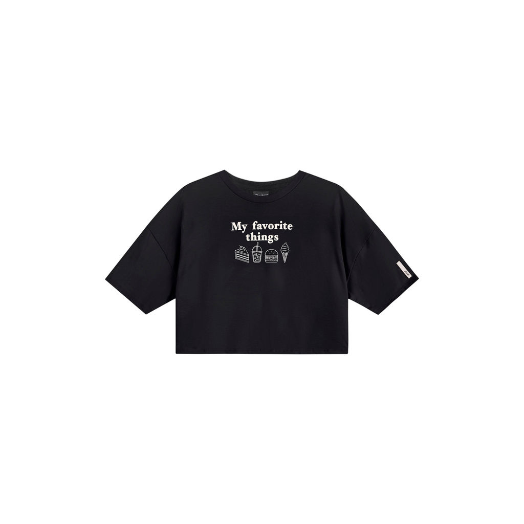 Blusa Cropped Juvenil Menina Estampa Puff Beats Preto Blusa Cropped Juvenil Menina Estampa Puff Beats Preto