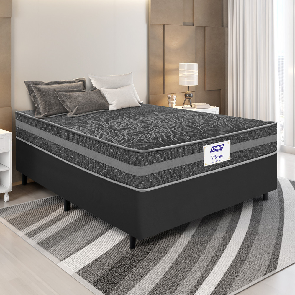 Cama Box Casal 138cm Molas Ensacadas Macau Gazin Cama Box Casal 138cm Molas Ensacadas Macau Gazin