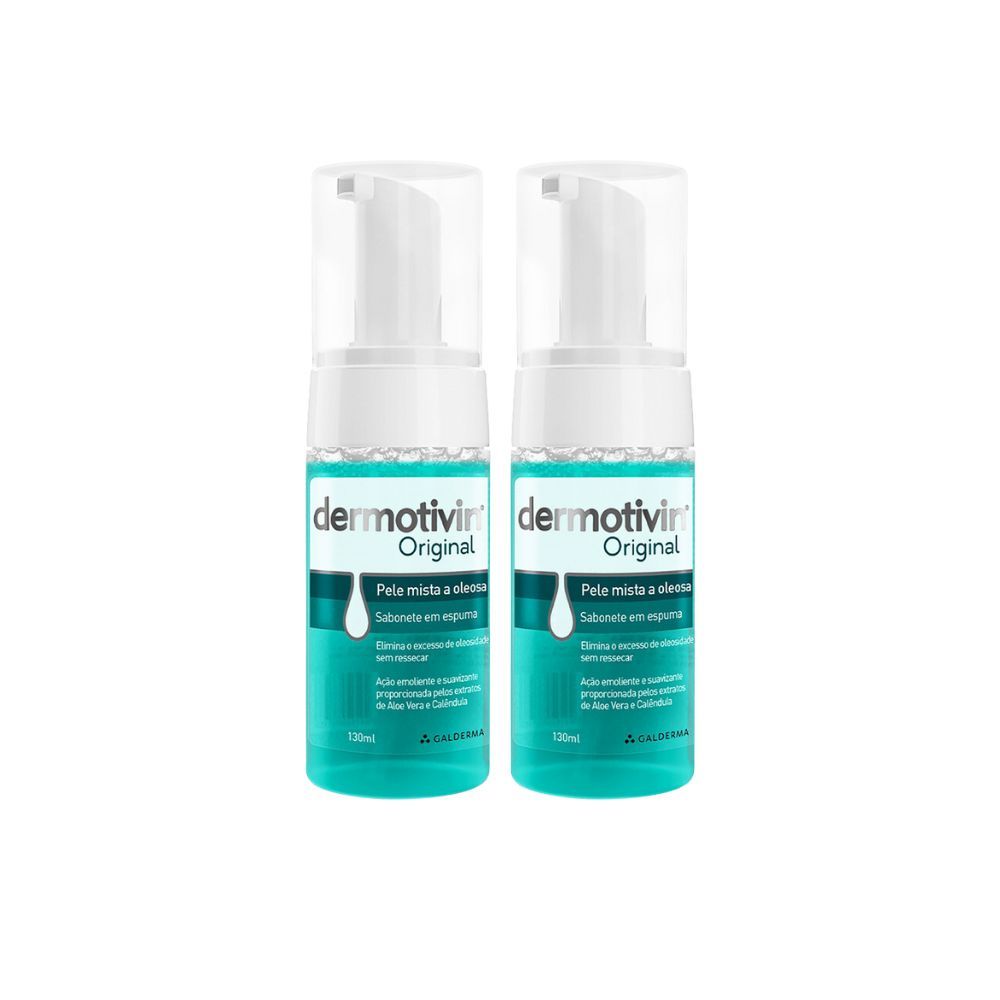 Kit 2 Dermotivin Original Sabonete em Espuma para Pele Mista ou Oleosa 130ml Kit 2 Dermotivin Original Sabonete em Espuma para Pele Mista ou Oleosa 130ml