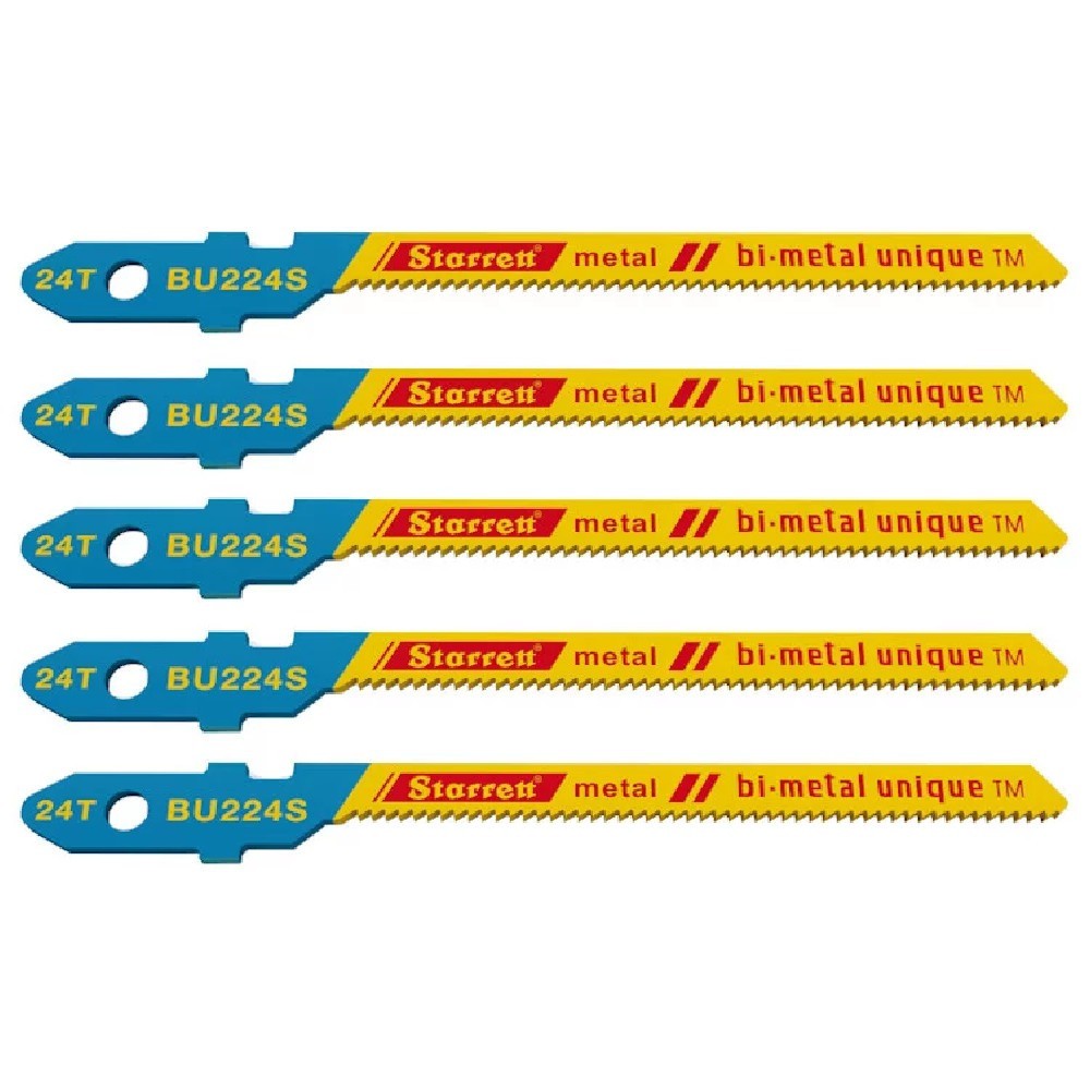 Lâmina serra tico tico cortes curvos 50 mm 24 dentes bimetal para metal 5 peças – BU224S Starrett Lâmina serra tico tico cortes curvos 50 mm 24 dentes bimetal para metal 5 peças – BU224S Starrett