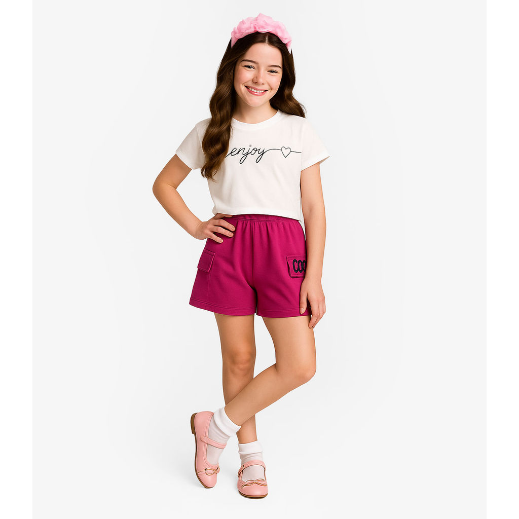 Conjunto Infantil Blusa Com Shorts Rovi Kids Bege Conjunto Infantil Blusa Com Shorts Rovi Kids Bege