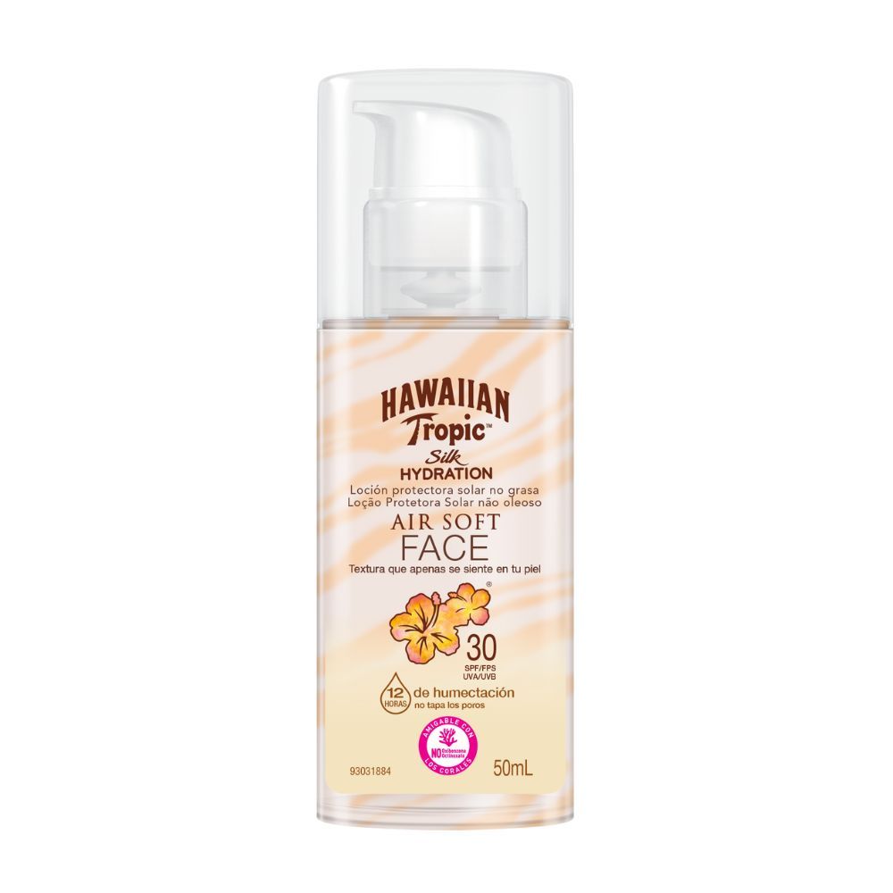 Protetor Solar Hawaiian Tropic Silk Hydration Air Soft Face 30 FPS com 50ml Protetor Solar Hawaiian Tropic Silk Hydration Air Soft Face 30 FPS com 50ml