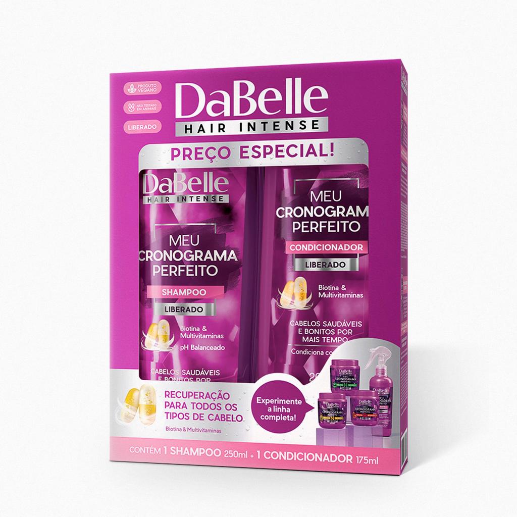 Kit Shampoo e Condicionador Meu Cronograma Perfeito – Dabelle Hair Kit Shampoo e Condicionador Meu Cronograma Perfeito – Dabelle Hair
