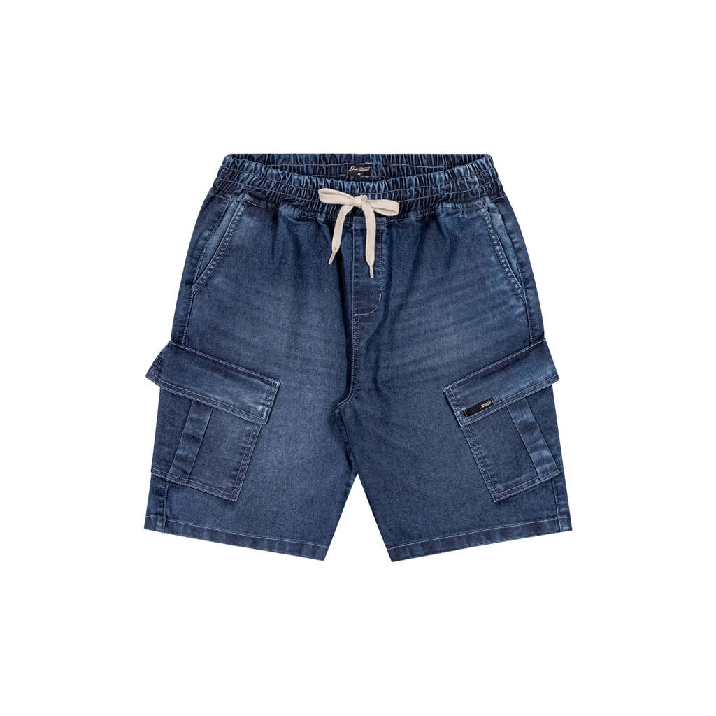 Bermuda Cargo Juvenil Menino Jeans Beats Azul Bermuda Cargo Juvenil Menino Jeans Beats Azul