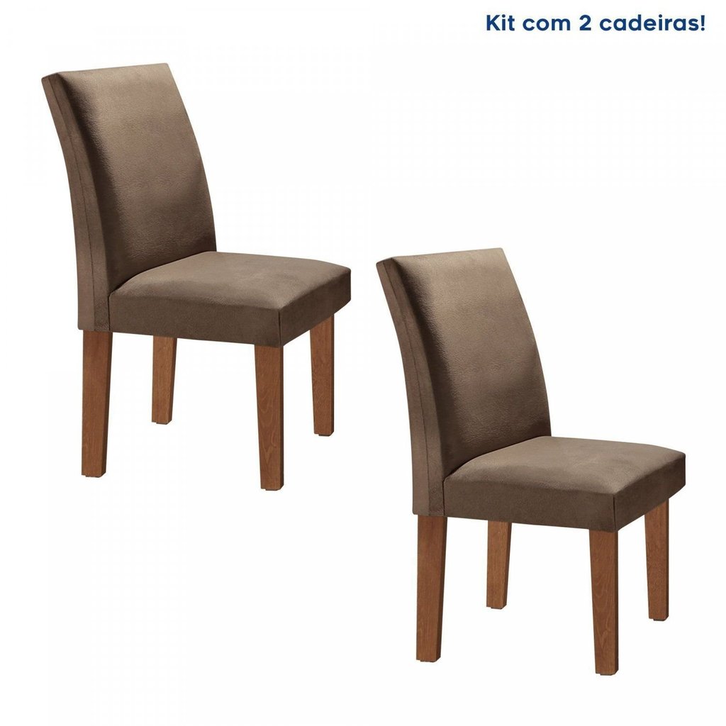 Kit 2 Cadeiras Estofadas Espanha Espresso Móveis Chocolate/Suede Animale Marrom Kit 2 Cadeiras Estofadas Espanha Espresso Móveis Chocolate/Suede Animale Marrom