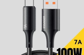 ESSAGER Cabo USB C 7A Rápido 100W Cabo de Carregamento Rápido e Transferência de Dados para MacBook Xiaomi Samsung USB - Cables