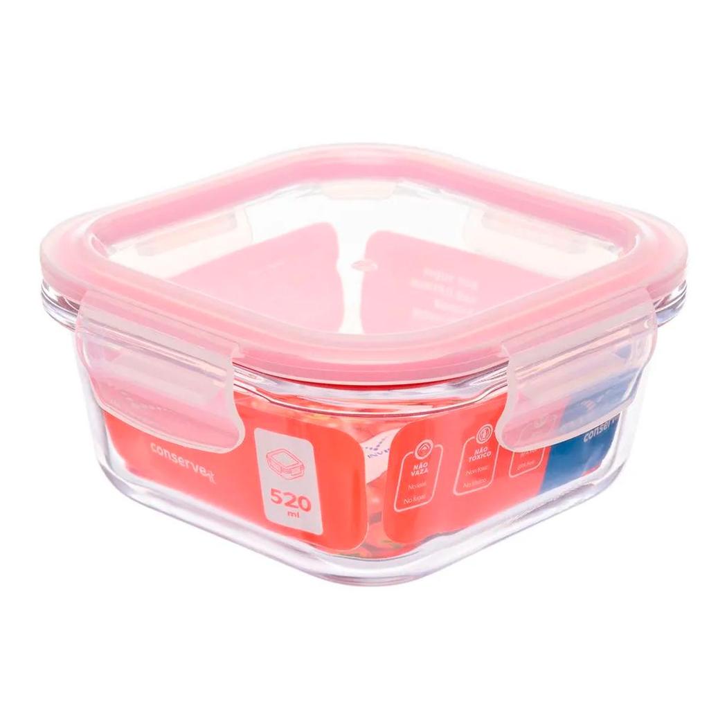 Pote Hermético de Vidro Conserve It 4 Travas 520ml – Invicta Pote Hermético de Vidro Conserve It 4 Travas 520ml – Invicta