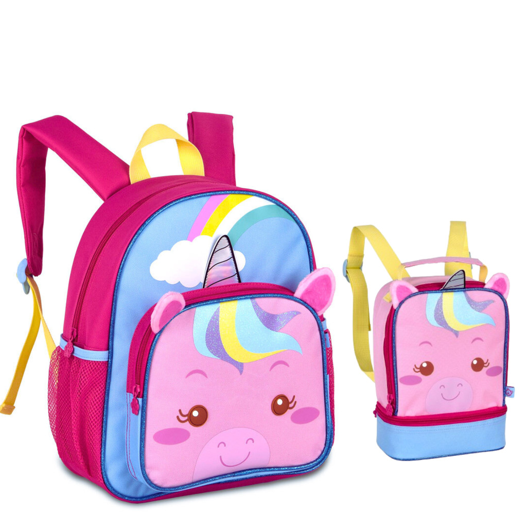 Kit Mochila de Costas E Lancheira Térmica Unicórnio – Clio Style Kit Mochila de Costas E Lancheira Térmica Unicórnio – Clio Style