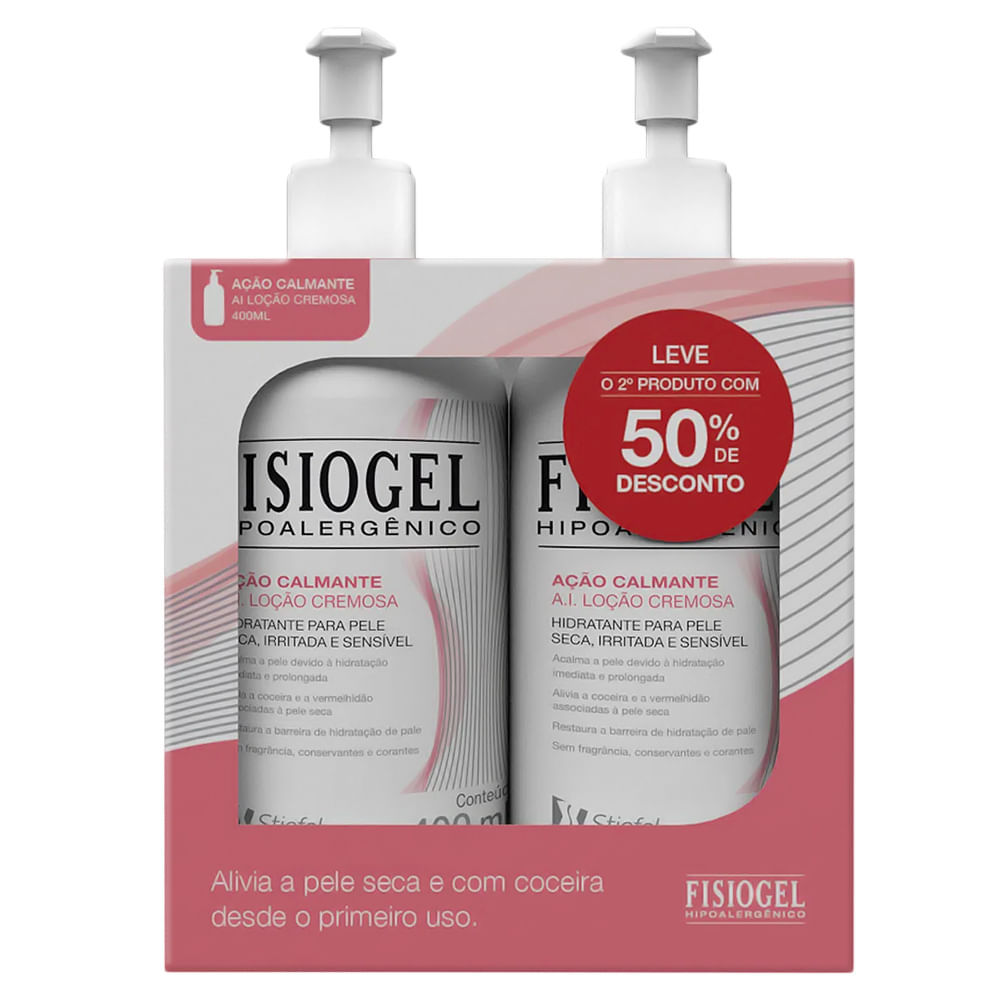 Kit Hidratante Corporal Fisiogel A.I. Ação Calmante 2 unidades 400ml Cada Kit Hidratante Corporal Fisiogel A.I. Ação Calmante 2 unidades 400ml Cada