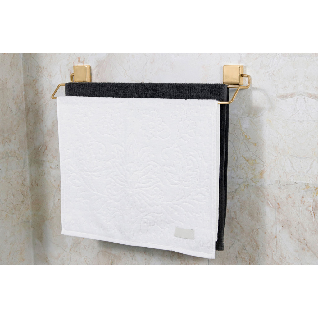 Suporte Porta Toalha Duplo Curvy Dourado Bel Suporte Porta Toalha Duplo Curvy Dourado Bel