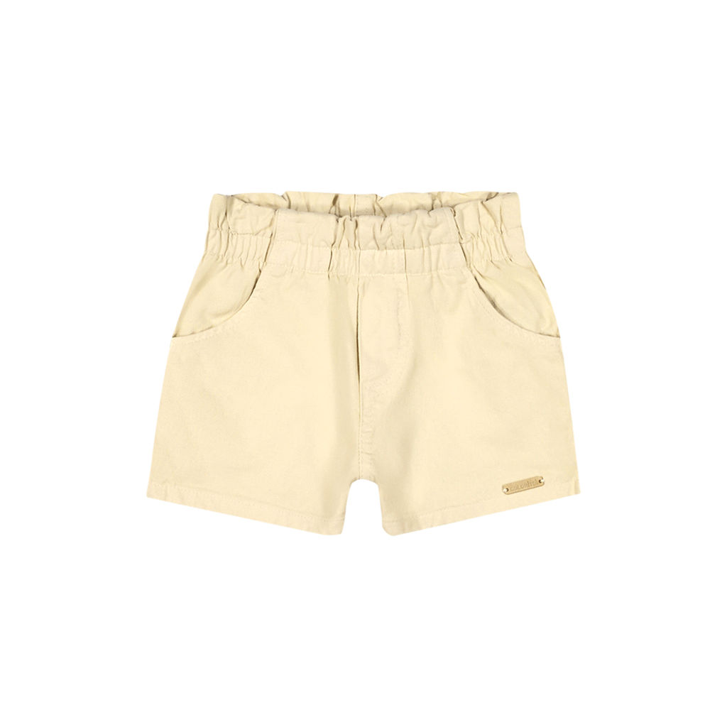 Short Infantil Menina Sarja Com Bolsos Colorittá Amarelo Short Infantil Menina Sarja Com Bolsos Colorittá Amarelo